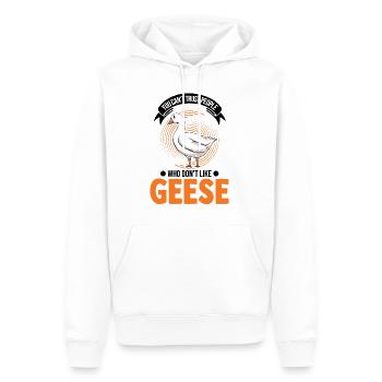 Oies Cadeau oie Amateurs Éleveurs d’oies Éleveurs d’oies - Sweat à capuche Premium bio Homme - blanc - Devant - Nico (187cm)