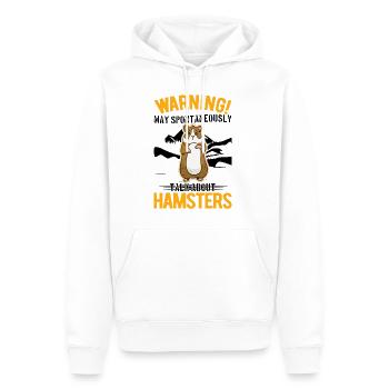 Avertissement Hamster Hamster Roue Hamster Doré - Sweat à capuche Premium bio Homme - blanc - Devant - Nico (187cm)
