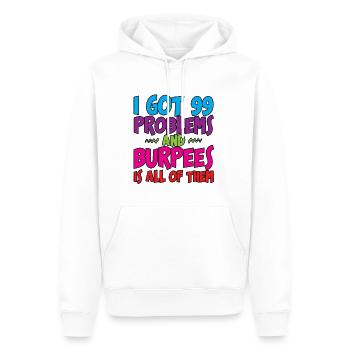 J’ai eu 99 problèmes et burpees est tous 3 - Sweat à capuche Premium bio Homme - blanc - Devant - Nico (187cm)