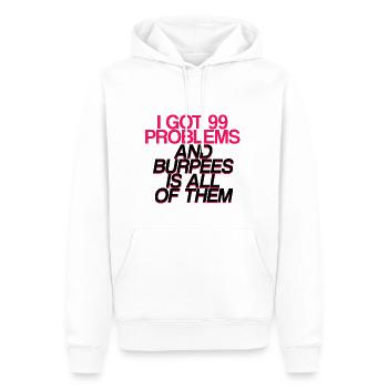 J’ai eu 99 problèmes et burpees est tous 2 - Sweat à capuche Premium bio Homme - blanc - Devant - Nico (187cm)