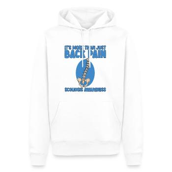 Its More Than Just Back Pain, Scoliosis Awareness2 - Men’s Premium Organic Hoodie - white - Front - Nico (187cm)
