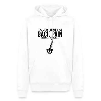 It's More Than Just Back Pain, Scoliosis Awareness - Men’s Premium Organic Hoodie - white - Front - Nico (187cm)