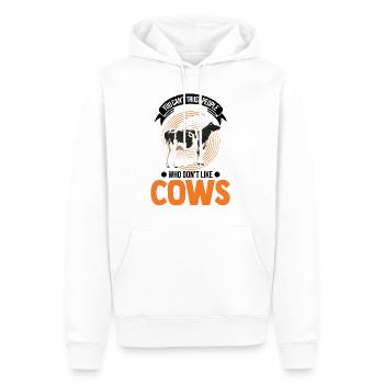 Cow Gift Farmer Cattle Breeder Vaches - Sweat à capuche Premium bio Homme - blanc - Devant - Nico (187cm)