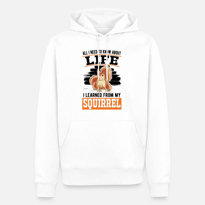 Cadeau Écureuil Gris Écureuil - Sweat à capuche Premium bio Homme - blanc