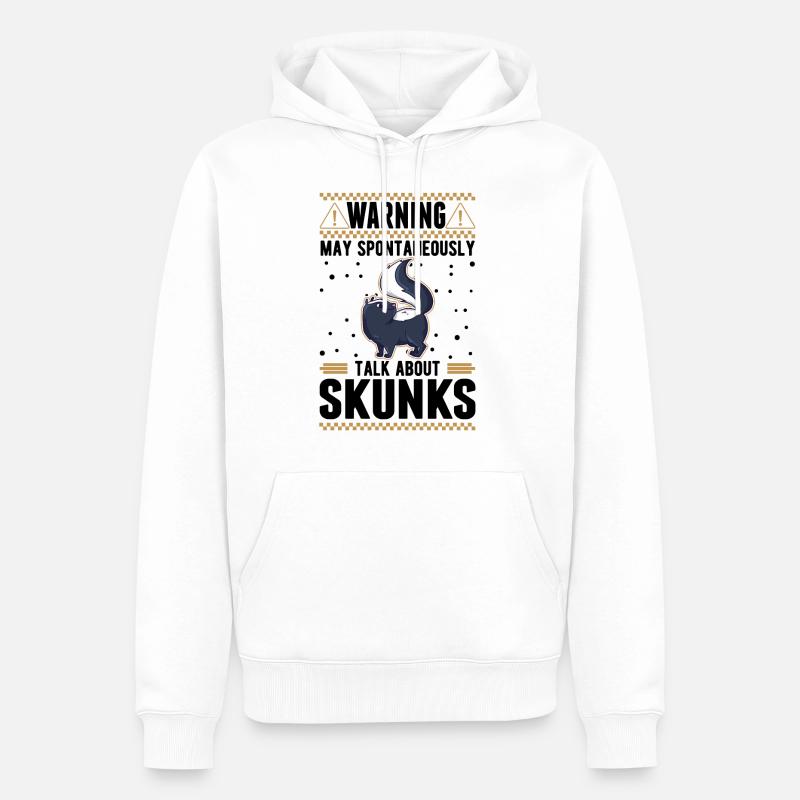 Skunk Owner Skunk Avertissement - Sweat à capuche Premium bio Homme - blanc