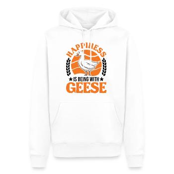 Geese Luck Goose lovers Goose breeders - Men’s Premium Organic Hoodie - white - Front - Nico (187cm)