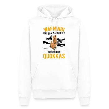 Peut parler spontanément de Quokkas - Sweat à capuche Premium bio Homme - blanc - Devant - Nico (187cm)