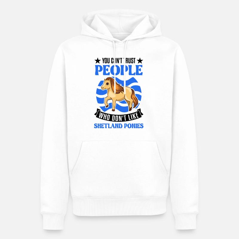Shetland Pony Geschenk Shetty - Männer Premium Bio Hoodie - Weiß