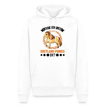 I just really like Shetland Ponies Shetty - Männer Premium Bio Hoodie - Weiß - Vorne - Nico (187cm)