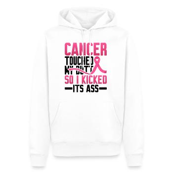 Cancer Touched My Butt, So I Kicked Its Ass 2 - Männer Premium Bio Hoodie - Weiß - Vorne - Nico (187cm)