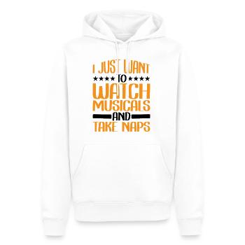 I Just Want To Watch Musicals And Take Naps 2 - Men’s Premium Organic Hoodie - white - Front - Nico (187cm)
