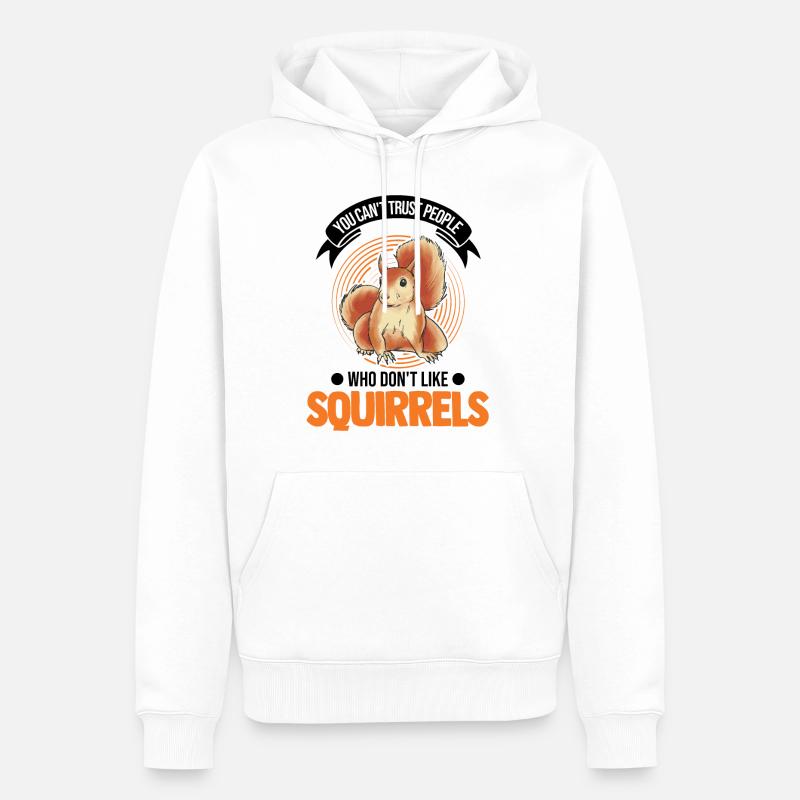 Squirrel Gift Grey Squirrel - Men’s Premium Organic Hoodie - white