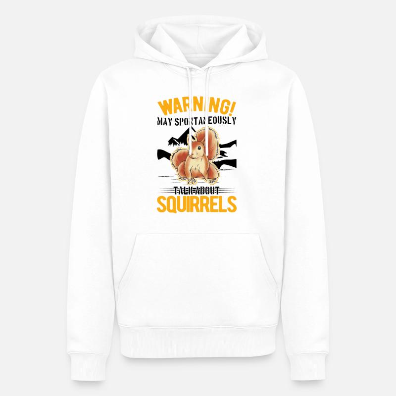 Warnung Eichhörnchen Grauhörnchen - Männer Premium Bio Hoodie - Weiß