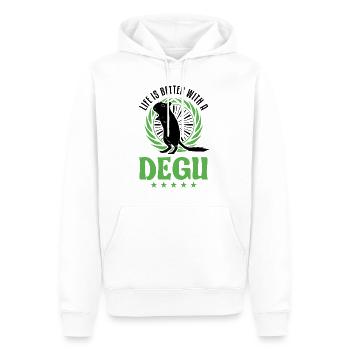 Life is better with a Degu - Männer Premium Bio Hoodie - Weiß - Vorne - Nico (187cm)