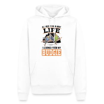 Perruche Welli Perruche Cockatiel - Sweat à capuche Premium bio Homme - blanc - Devant - Nico (187cm)
