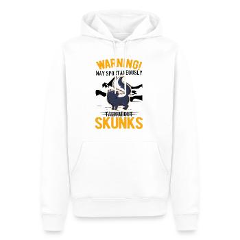 Warnung Stinktier Besitzer Skunk - Männer Premium Bio Hoodie - Weiß - Vorne - Nico (187cm)