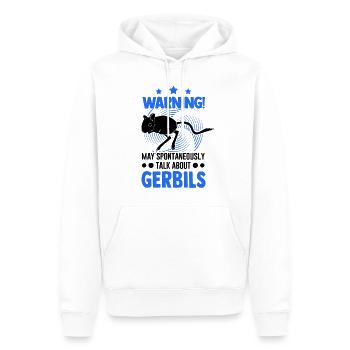 Avertissement Gerbille de course rat gerbille - Sweat à capuche Premium bio Homme - blanc - Devant - Nico (187cm)