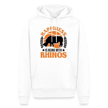 Rhinocéros Chanceux Rhinocéros - Sweat à capuche Premium bio Homme - blanc - Devant - Nico (187cm)