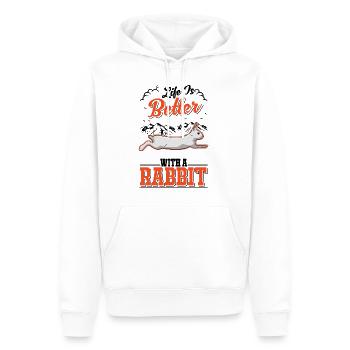 Life is better with a Rabbit Hase Kaninchen - Männer Premium Bio Hoodie - Weiß - Vorne - Nico (187cm)
