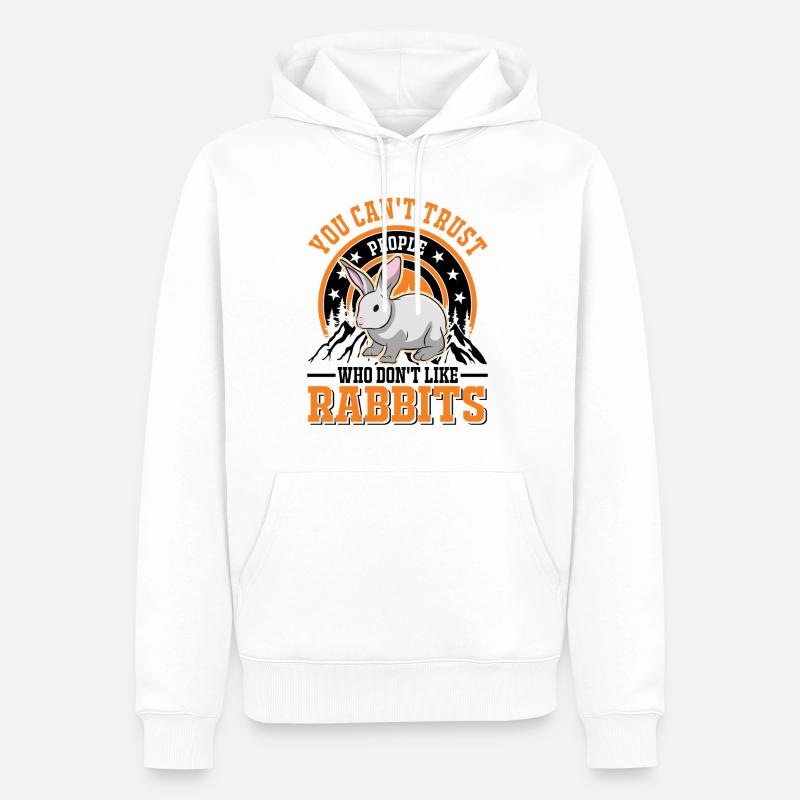 Lapin Lapin Lapin Lapin - Sweat à capuche Premium bio Homme - blanc