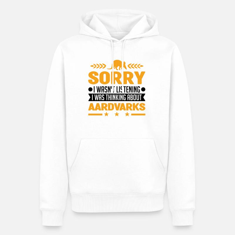 Erdferkel Geschenk Aardvark - Männer Premium Bio Hoodie - Weiß