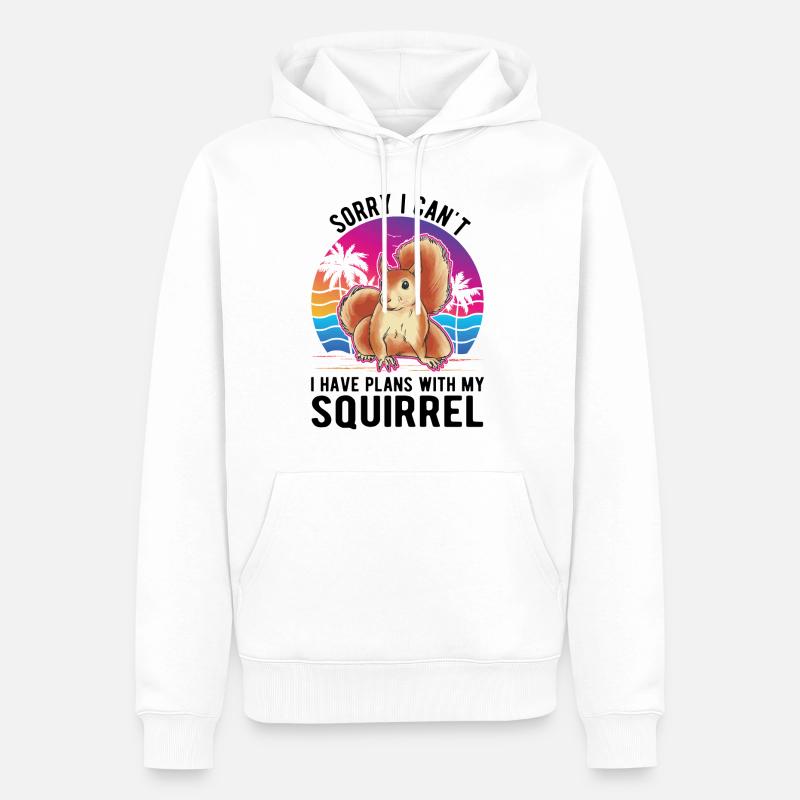 Eichhörnchen Geschenk Squirrel Grauhörnchen - Männer Premium Bio Hoodie - Weiß