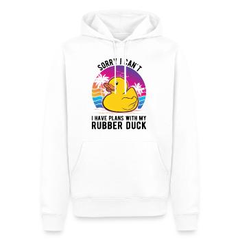 Canard en caoutchouc Cadeau Canard Grinçant Canard Bain Canard - Sweat à capuche Premium bio Homme - blanc - Devant - Nico (187cm)