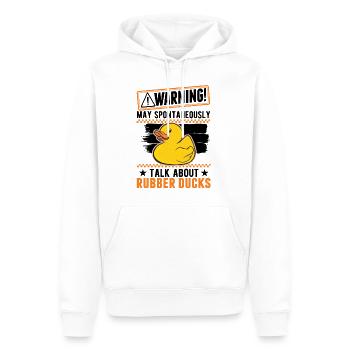 Peut parler spontanément de Rubber Ducks - Sweat à capuche Premium bio Homme - blanc - Devant - Nico (187cm)