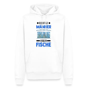 Richtige Männer haben Fische Aquarium Aquaristik - Männer Premium Bio Hoodie - Weiß - Vorne - Nico (187cm)