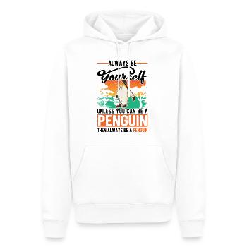 Pingouin Cadeau Pingouin - Sweat à capuche Premium bio Homme - blanc - Devant - Nico (187cm)