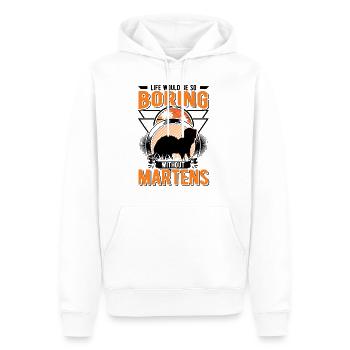 La vie serait si ennuyeuse sans Martens Marder - Sweat à capuche Premium bio Homme - blanc - Devant - Nico (187cm)