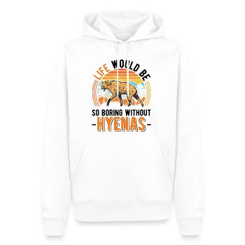 Hyäne Geschenk Erdwolf Hyena - Männer Premium Bio Hoodie - Weiß - Vorne - Nico (187cm)