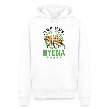 Life is better with a Hyena Earth Wolf Hyena - Men’s Premium Organic Hoodie - white - Front - Nico (187cm)