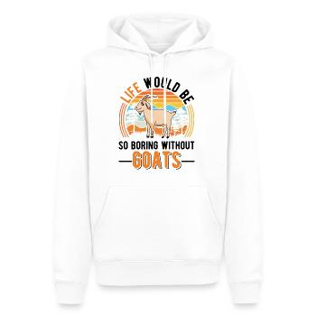 La vie serait si ennuyeuse sans chèvres - Sweat à capuche Premium bio Homme - blanc - Devant - Nico (187cm)