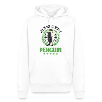 Life is better with a Penguin Pinguin - Männer Premium Bio Hoodie - Weiß - Vorne - Nico (187cm)