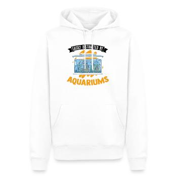 Easily distracted by Aquariums Aquaristik Aquarist - Männer Premium Bio Hoodie - Weiß - Vorne - Nico (187cm)
