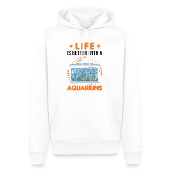 La vie est meilleure avec un Aquariums Aquascaping - Sweat à capuche Premium bio Homme - blanc - Devant - Nico (187cm)