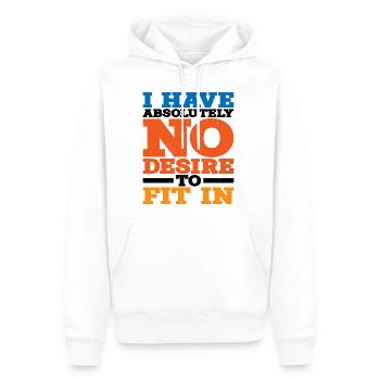 Je n’ai absolument aucune envie de m’intégrer - Sweat à capuche Premium bio Homme - blanc - Devant - Nico (187cm)