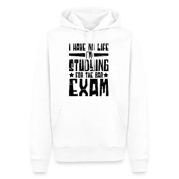 Je n’ai pas de vie que j’étudie pour l’examen du barreau 3 - Sweat à capuche Premium bio Homme - blanc - Devant - Nico (187cm)