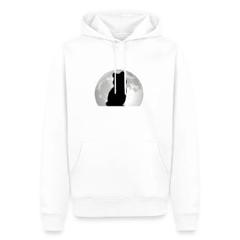 Quokka Moon Kangourou à queue courte - Sweat à capuche Premium bio Homme - blanc - Devant - Nico (187cm)