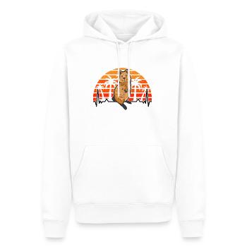 Quokka Heartbeat Kangourou à queue courte REtro - Sweat à capuche Premium bio Homme - blanc - Devant - Nico (187cm)