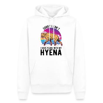 Hyäne Geschenk Erdwolf Hyena - Männer Premium Bio Hoodie - Weiß - Vorne - Nico (187cm)