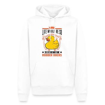 Canard en caoutchouc Cadeau Canard Grinçant Canard Bain Canard - Sweat à capuche Premium bio Homme - blanc - Devant - Nico (187cm)