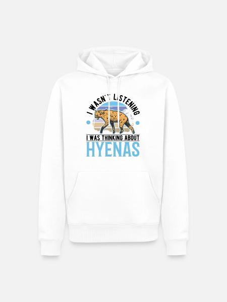 Hyäne Geschenk Erdwolf Hyena - Männer Premium Bio Hoodie - Weiß