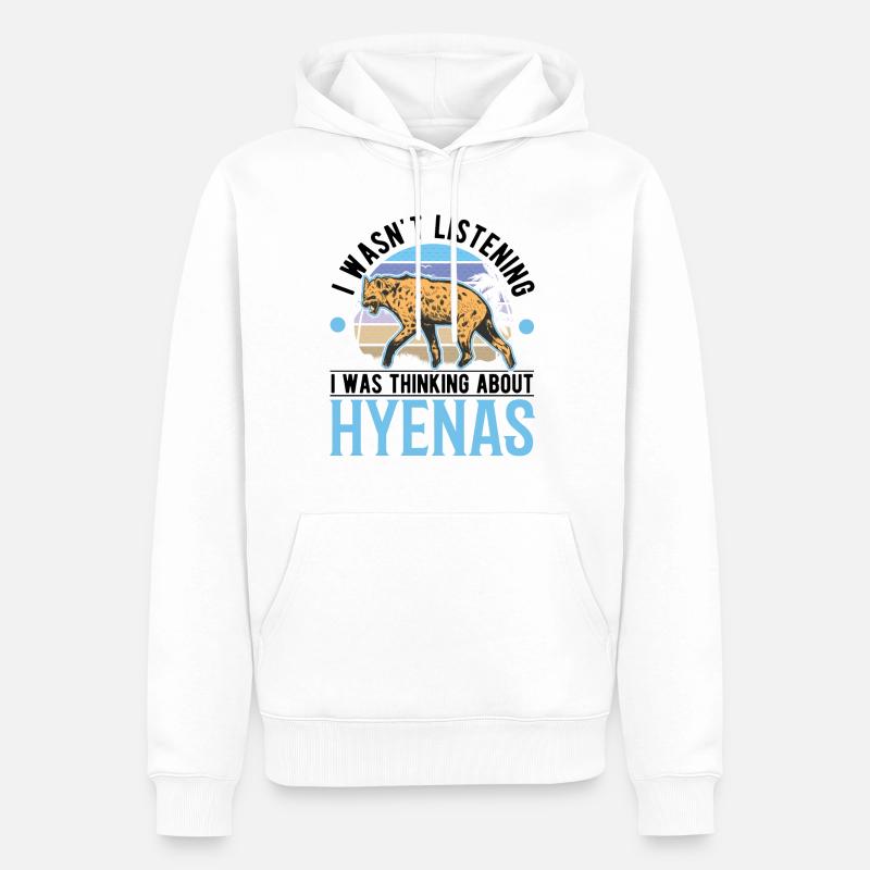 Hyäne Geschenk Erdwolf Hyena - Männer Premium Bio Hoodie - Weiß
