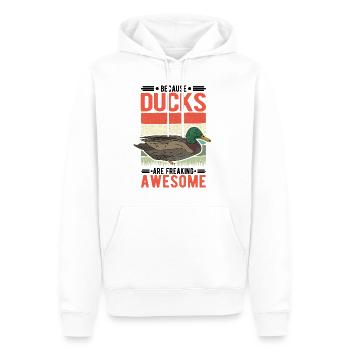 Canard Cadeau Éleveur de Canard - Sweat à capuche Premium bio Homme - blanc - Devant - Nico (187cm)