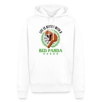 La vie est meilleure avec un panda roux roter panda - Sweat à capuche Premium bio Homme - blanc - Devant - Nico (187cm)