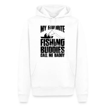 Mes copains de pêche préférés m’appellent papa 2 - Sweat à capuche Premium bio Homme - blanc - Devant - Nico (187cm)