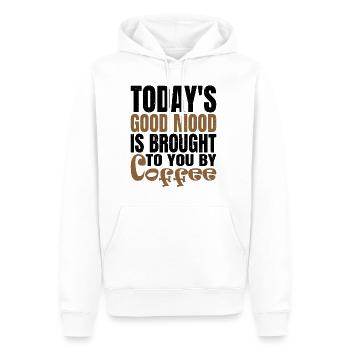 Today's Good Mood Is Brought To You By Coffee - Männer Premium Bio Hoodie - Weiß - Vorne - Nico (187cm)