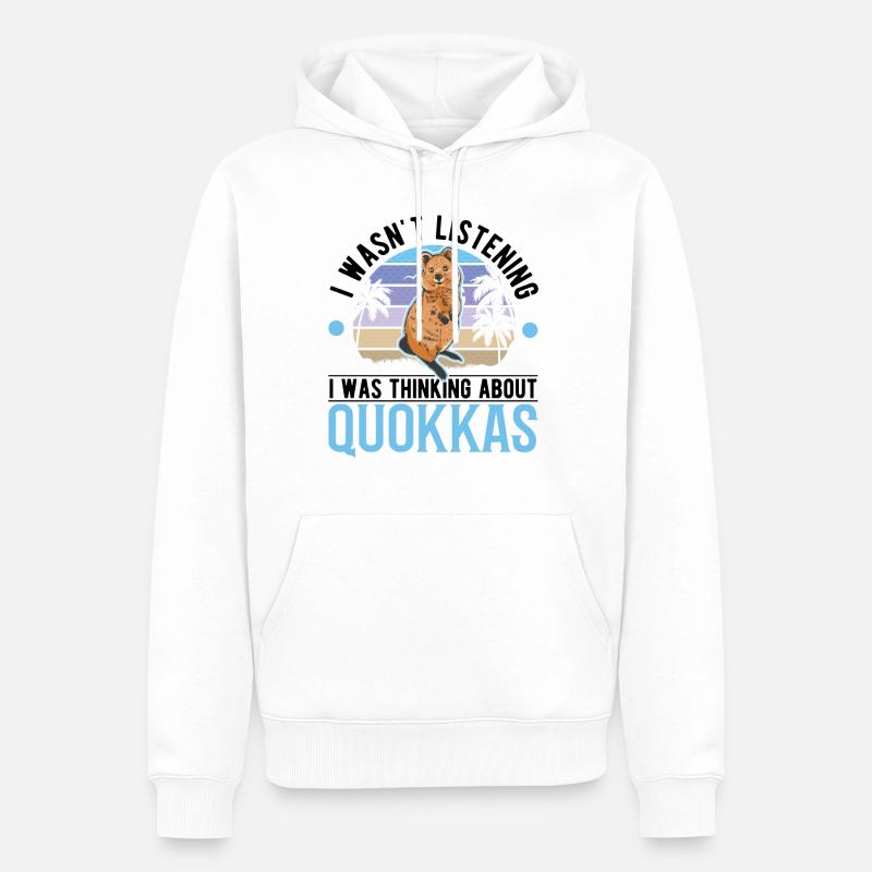 Kangourou à queue courte quokka - Sweat à capuche Premium bio Homme - blanc